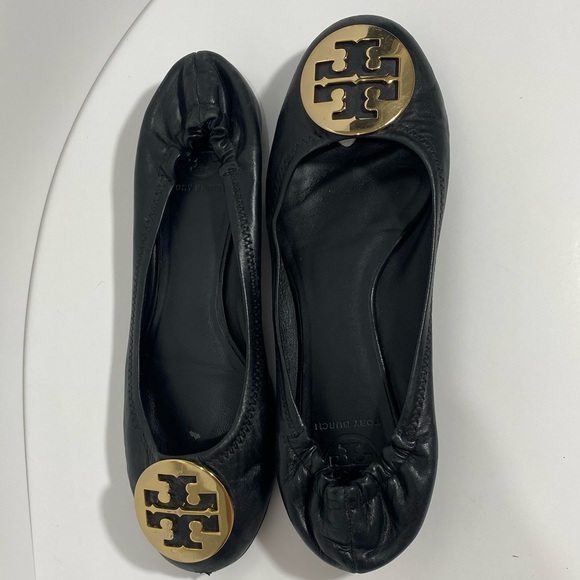 Tory Burch Women’s Leather Black Ballet Flats Sz 9 - Picture 5 of 9
